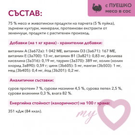 Пауч за котки My Love Adult cats  with chicken, turkey 4 броя с Пилешко и пуешко месо в сос